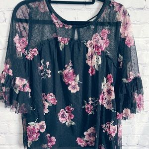 Floral Black/Purple Blouse